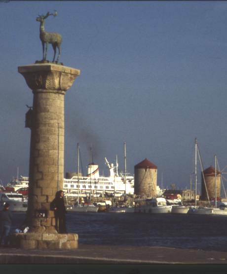 mandraki harbor column